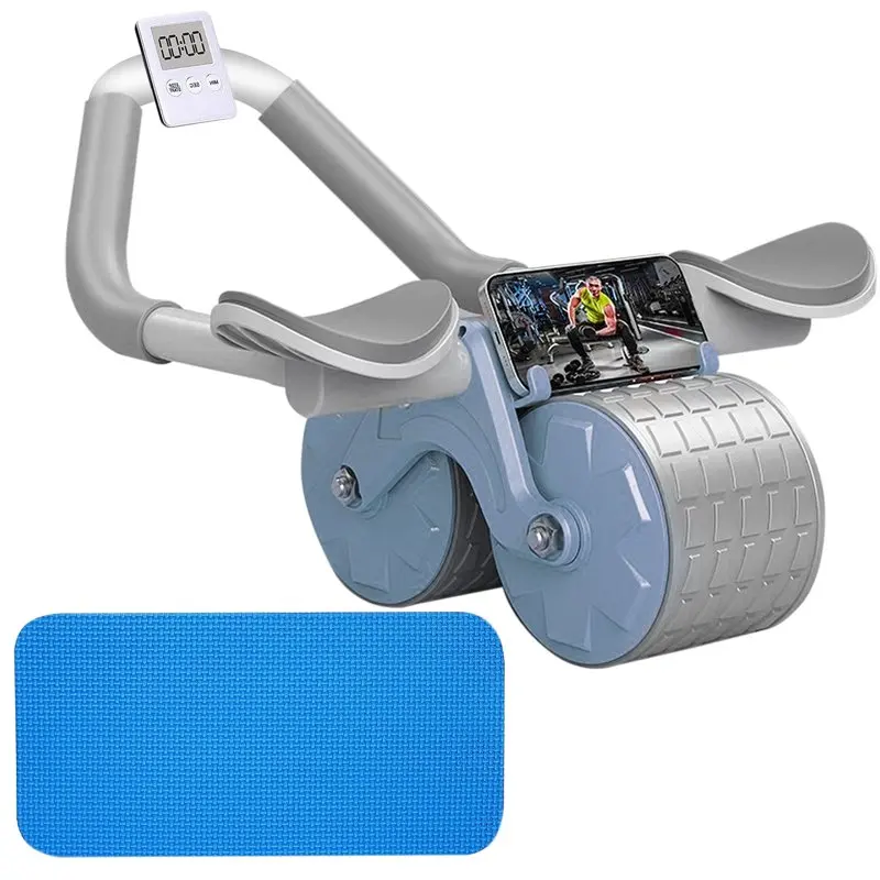 

New Automatic Rebound Ab Abdominal Exercise Roller Wheel, with Elbow Support and Timer, Abs Roller Wheel Core Exercise Equipment