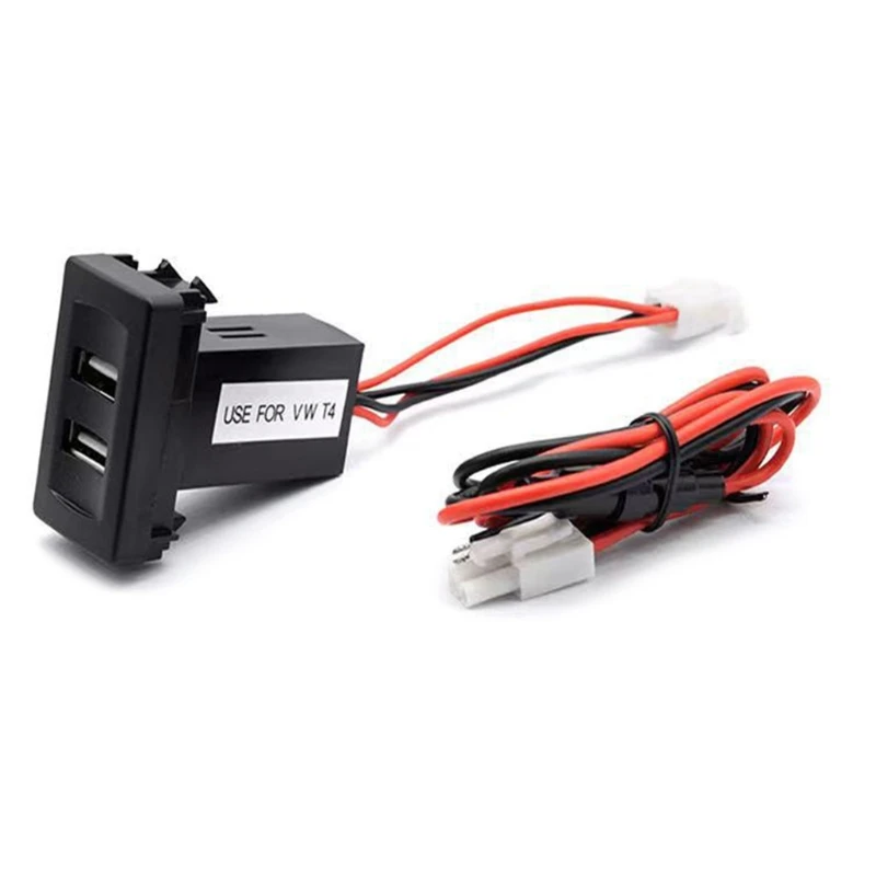 

Быстрое автомобильное зарядное устройство с двумя USB-портами 12–24 В для адаптера зарядного устройства розетки Volkswagen-T4