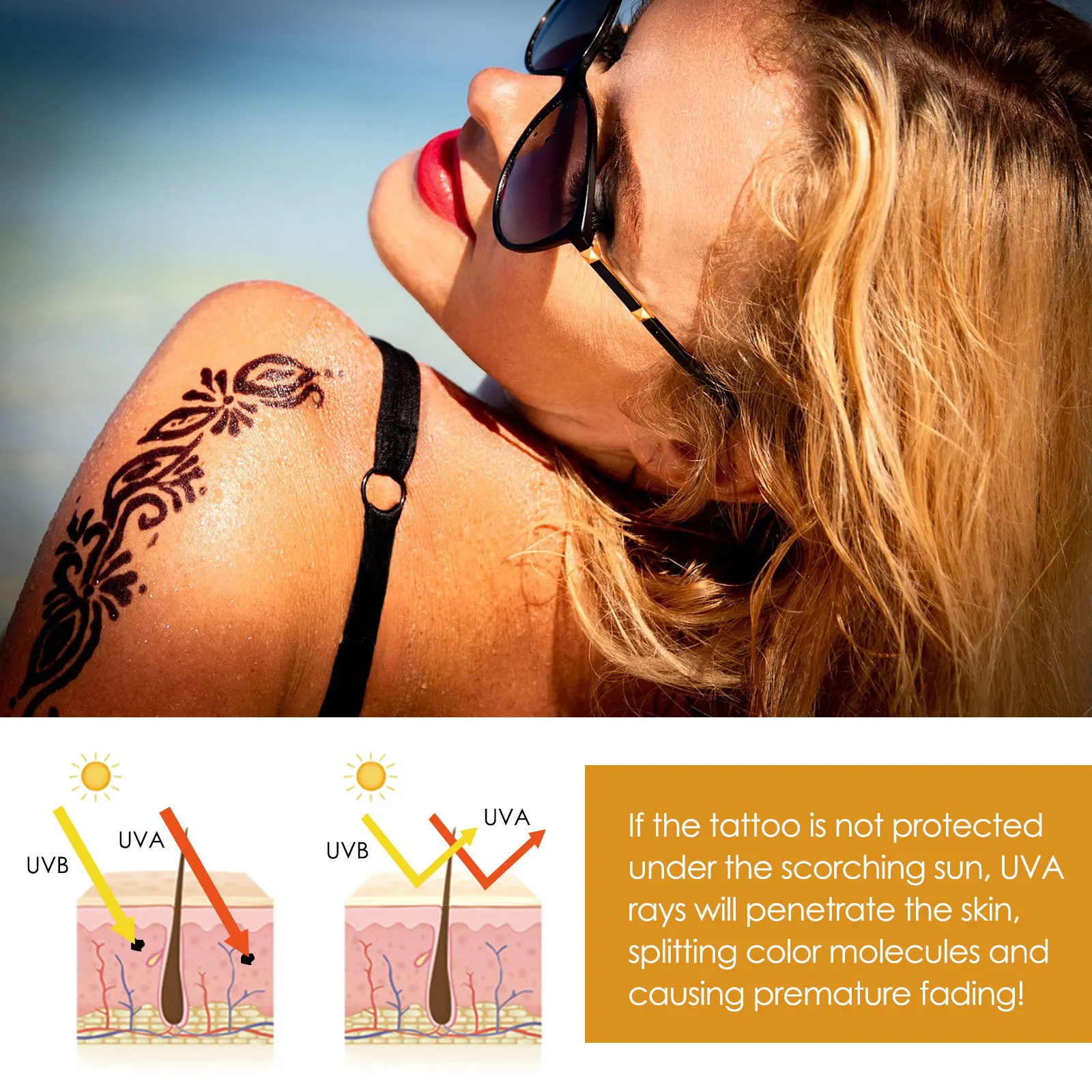 Natural Outdoor Tattoo Protection Sun Cream