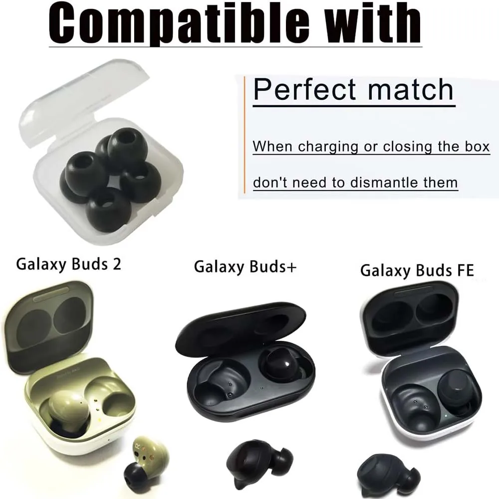 6PCS Memory Foam Ear Tips for Samsung Galaxy Buds fe Buds 2 Buds Plus Earphone Case Earbuds Eartips L M S