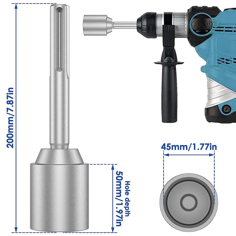 SDS-Max Ground Rod Driver, Heavy Duty Steel Drill Bit Driver,For Rotaryhammer Drill Grounding Rods
