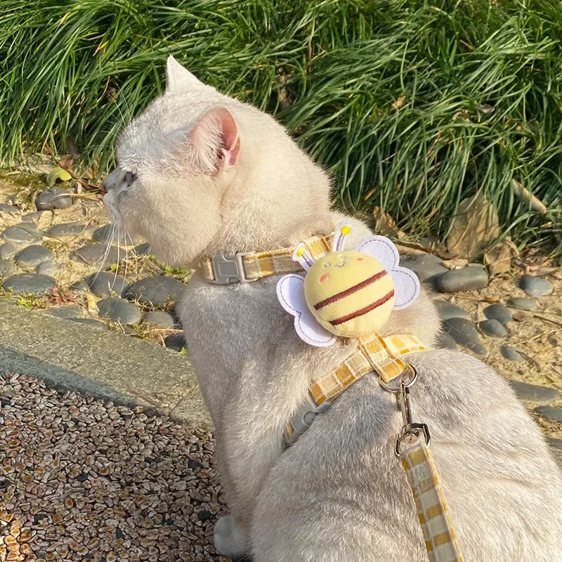 

Dog Traction Rope Cute Bee Adjustable Pet Kitties Breathable Vest Harnesses for Puppy Cat Going Out Dog Walking Rope Pet Supplie