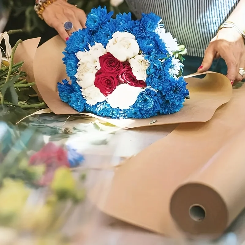 30cm 갈색 크래프트 종이 롤 선물 포장용 내구성 있는 공예 종이 책 표지 DIY 공예 테이블 매트, 다양한 크기 제공