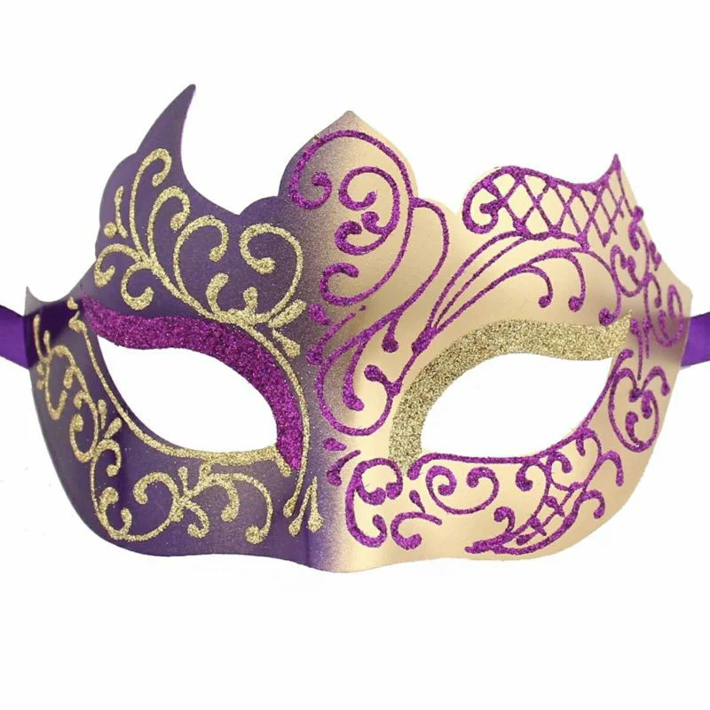 

Venetian Masquerade Masks Women Men Handmade Breathable Vintage Palace Shiny Festival Halloween Adult Prom Party Cosplay Evening