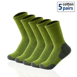 Lot of 5 Men's Cotton Socks, Breathable Long Solid Gentleman Sox Sokken, Harajuku Style, Outdoor Sports Gift
