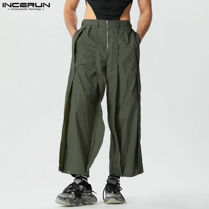 

INCERUN 2023 American Style Pantalons Fashion Mens Deconstruction Design Trousers Casual Streetwear Light Loose Long Pants S-5XL