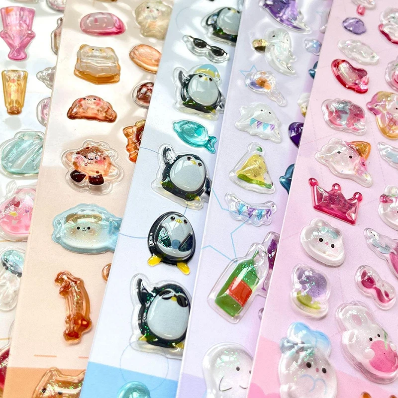 Kawaii 3D Gemstone Stickers for Phone Decoration
