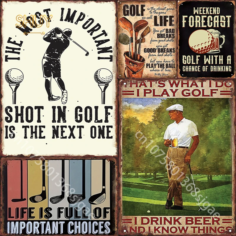 

Golf Metal Sign Retro Tin Signs for Golf Course Bar Club Vintage Wall Decor Plaques Art Panting Pictures Posters Home Decoration