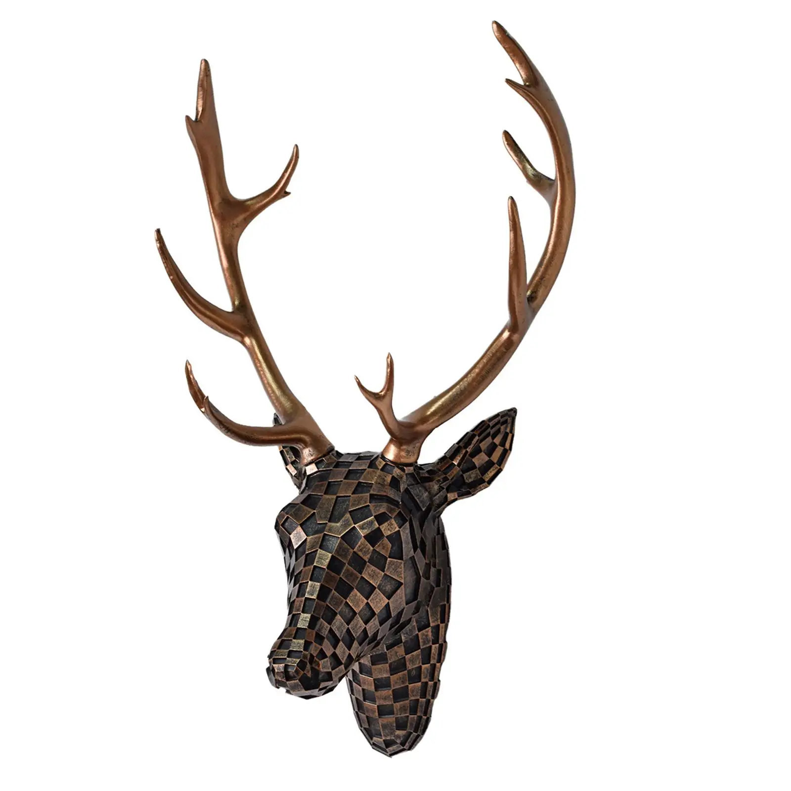 Deer Head Wall Mount Decor Creative Home Decor Artwork Wall Decor Hanging Ornament for Bedroom Office Living Room Indoor Hotel