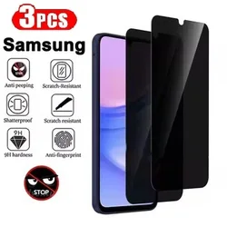 Premium 3 - Piece Anti - Spy Privacy Screen Protector Set - 3PCS Privacy Glass (For Samsung A71)