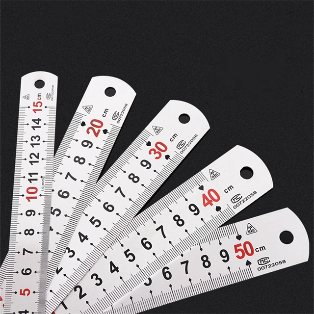 Double Side Stainless Steel Straight Ruler Metric Rule Precision Measuring  Tool 15/20/30/40/50cm School Office Drawing Supplies