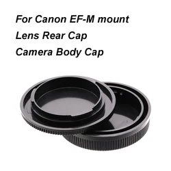For Canon EOS EF-M Lens Rear Cap / Camera Body Cap / Cap Set Plastic Black Lens Cap Cover Set With Logo for M5 M6 M50 M62 M6II