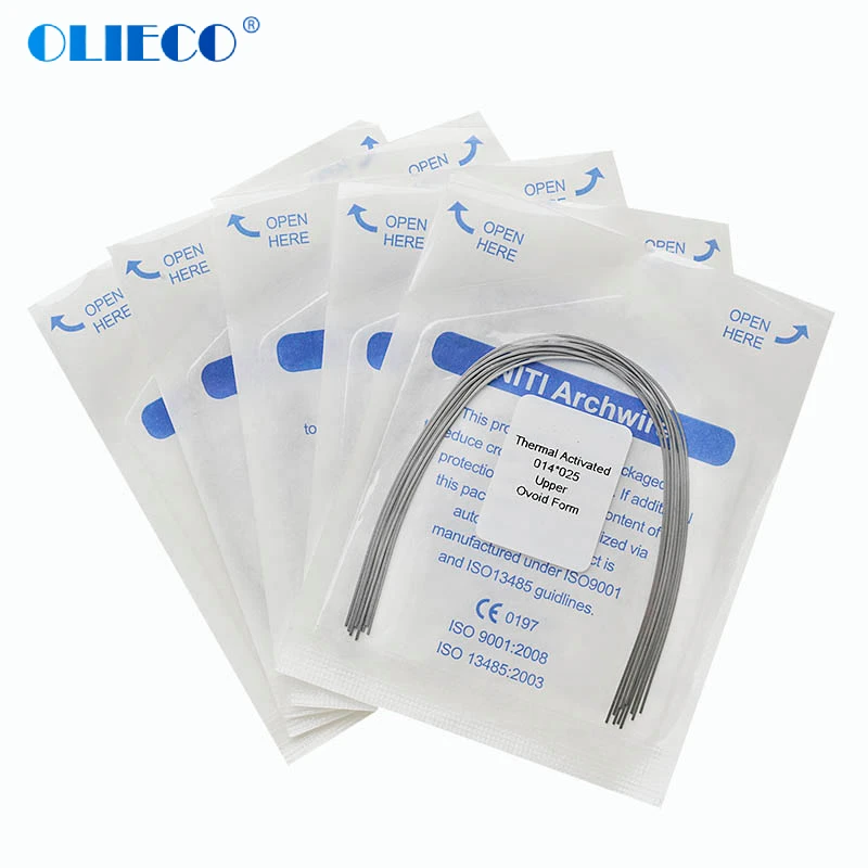 

OLIECO 5packs Dental Orthodontic Niti Thermal Activated Rectangular Arch Wire Oval Form Archwire Ortho Dentistry Instrument 50pc