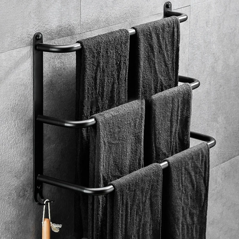 

Premium Towel Bar Towel Rack Towel Hanger Double Towel Hook Wall Mounted Bathroom Rack Kitchen Towel Holder