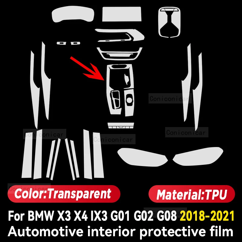 For BMW X3 X4 IX3 G01 G02 G08 2018-2022 Car Gearbox Panel Film Dashboard  Protective Sticker Interior Anti-Scratch Accessories - AliExpress