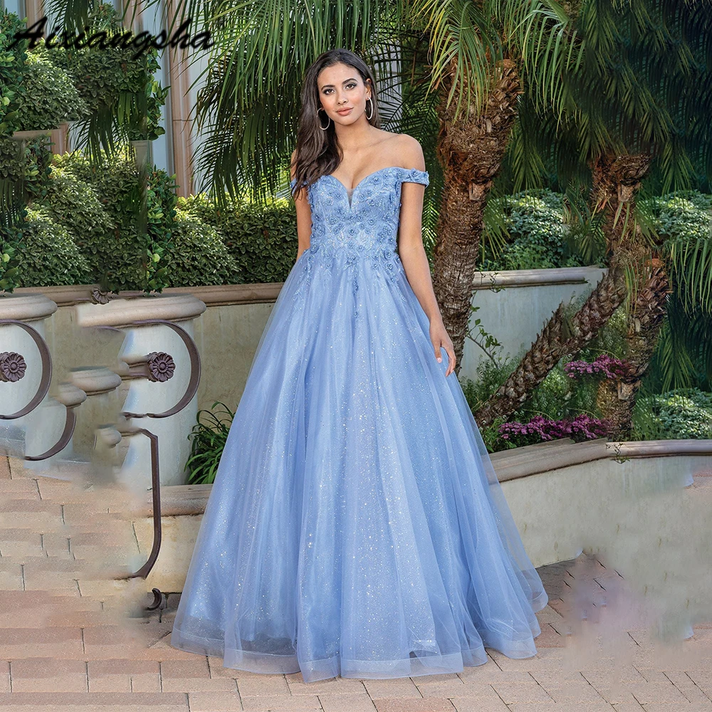 

Aixiangsha Off-the-shoulder Prom Ball Gown Sweetheart Prom Dress Banded Sleeves vestidos de noche For Women Custom Made 2023