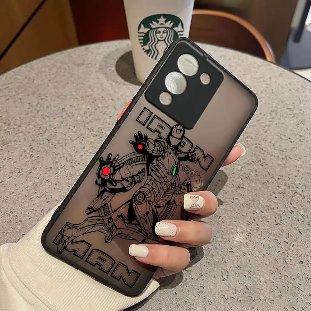 thumbnail image 1 of Funda mate para infinix NOTA 12 G96 11 10 8I 8 7 SMART 4 SPARK 8 8P 5 6 PRO S5 Funda Coque Capa Shell Marvel Lron Man Comics, 1 of 5