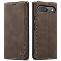 Magnetic Leather Wallet Case with Stand & Pocket for Pixel 10ProXL (Coffee)