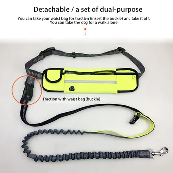 Pet Dog Leash Running Multi-functional Belt Bag Harness Collar Jogging Leading Adjustable Leashes Reflective Traction Belt Rope 3