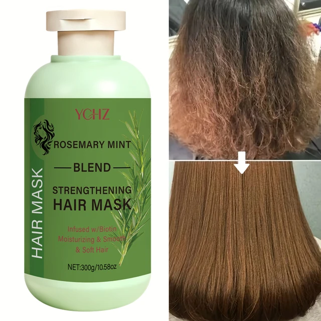 Lavender Mint Strengthening Hair Cream, a Powerful Moisturizing Hair Mask with Biotin, Can Repair Dry and Damaged Hair, Making It Smoother 300G/10.58Oz