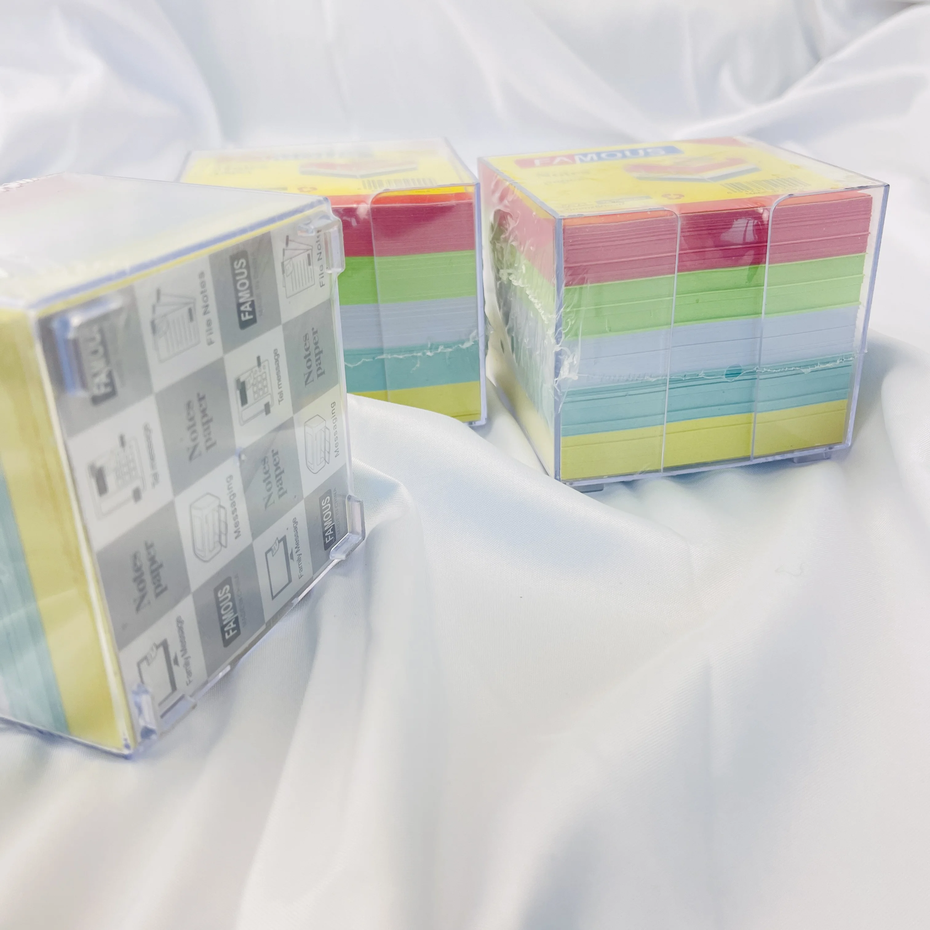 Set, 700 Sheets Note Paper & 1pc Storage Box, Desktop Rectangular Acrylic Transparent, Student Dorm Stationery Sundries Storage 6