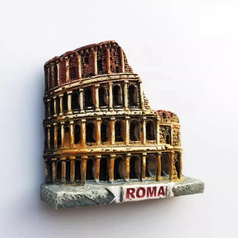 Roma Italy Landmark Fridge Magnet Tourist Souvenirs Colosseum Wishing Pool Magnetic Refrigerator Sticker Resin Crafts Collection