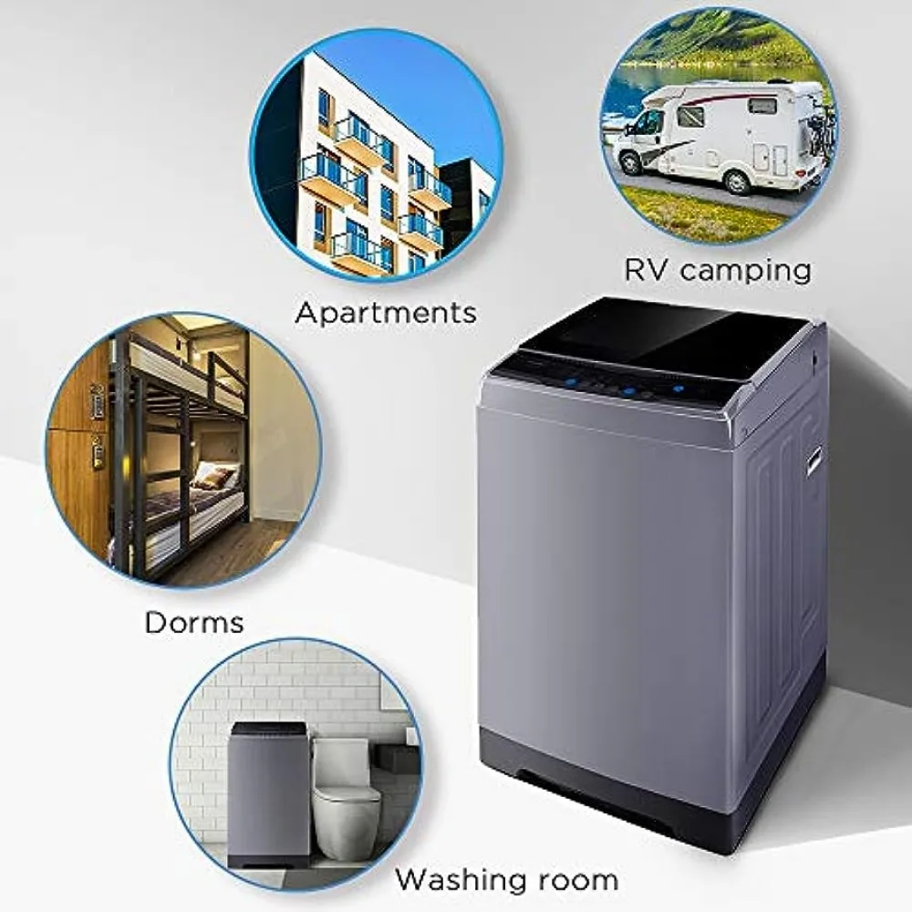 COMFEE’ 1.6 Cu.ft Portable Washing Machine, 11lbs Capacity Fully Automatic Compact Washer with Wheels 5