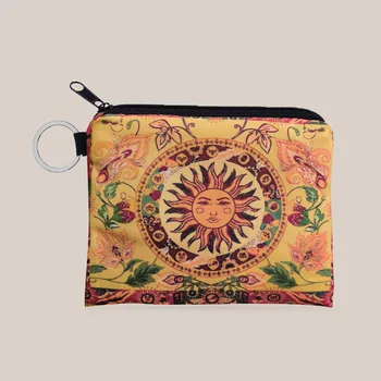 Portamonete con stampa di cartoni animati Borsa classica per il cambio di girasole Borsa per carte chiave portatile multifunzionale Portafoglio uomo donna 1