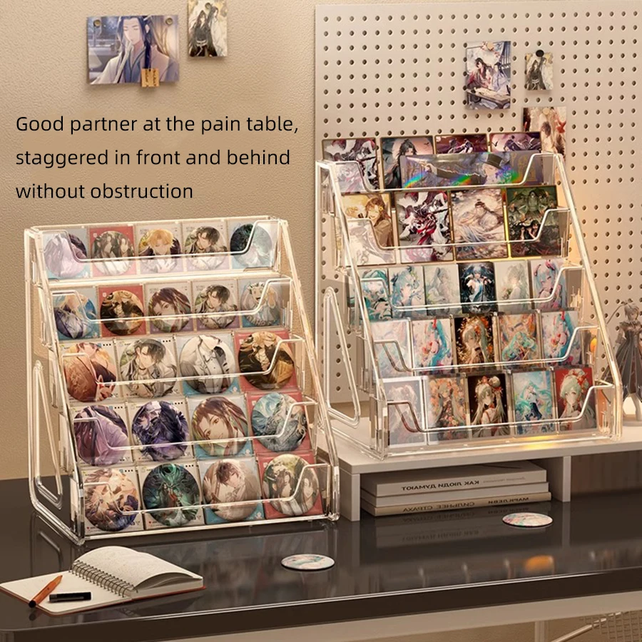 Bar display rack, stepped display desktop, acrylic small card color paper, peripheral flow hemp multi-layer millet storage rack 3