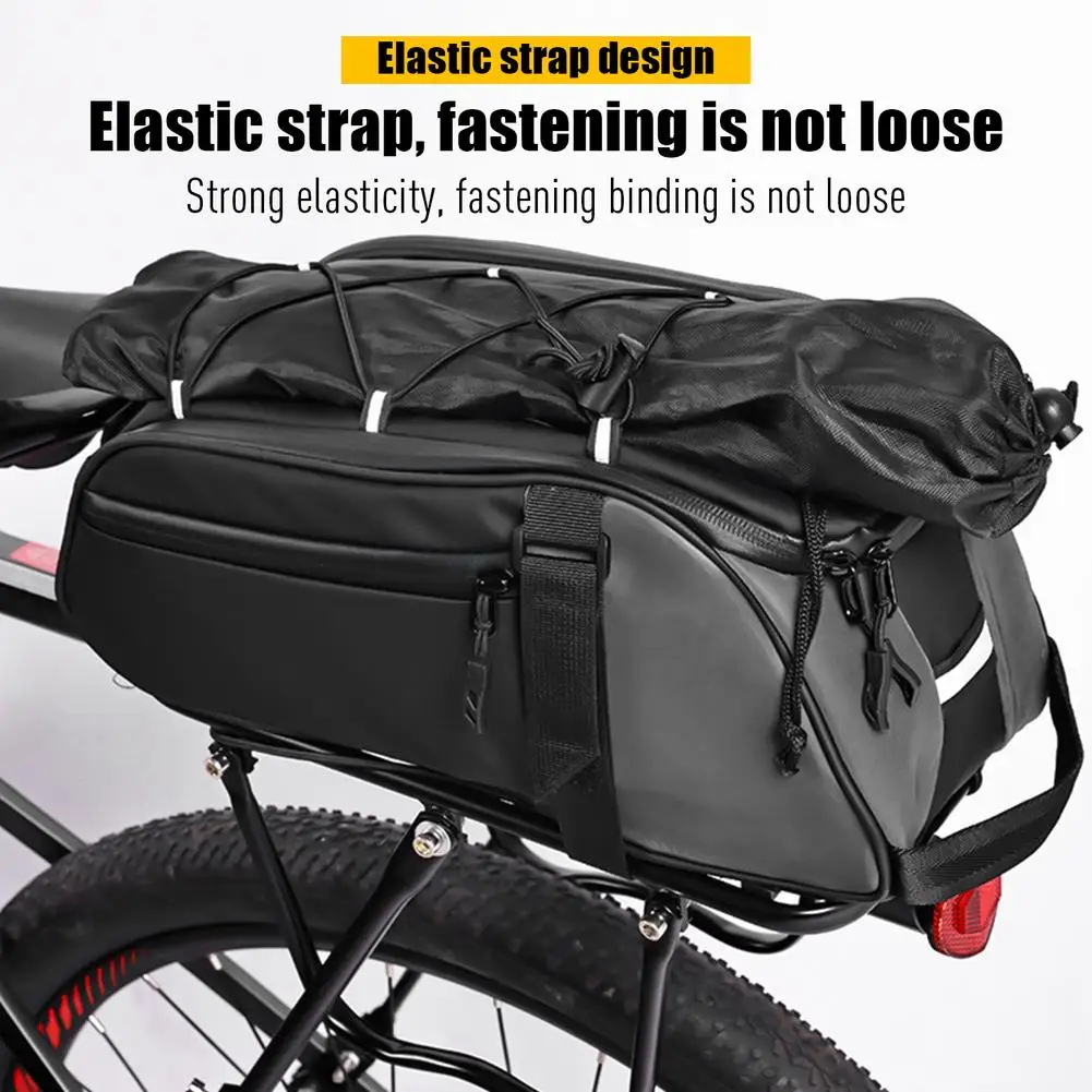 

Bicycle Pannier Rack Bag Waterproof Reflective Multi-functional Bike Bags Multiple Compartments Shoulder Bag For Travel Dropship