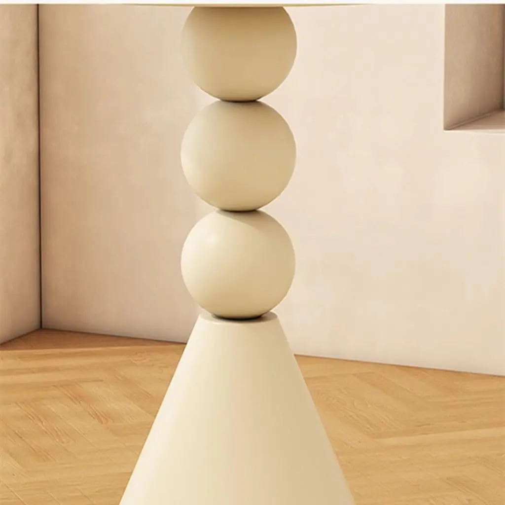 White Pedestal Side Table for Small Spaces, Metal Round Unique End Tables Living Room Modern Corner Accent Table, Martini Table