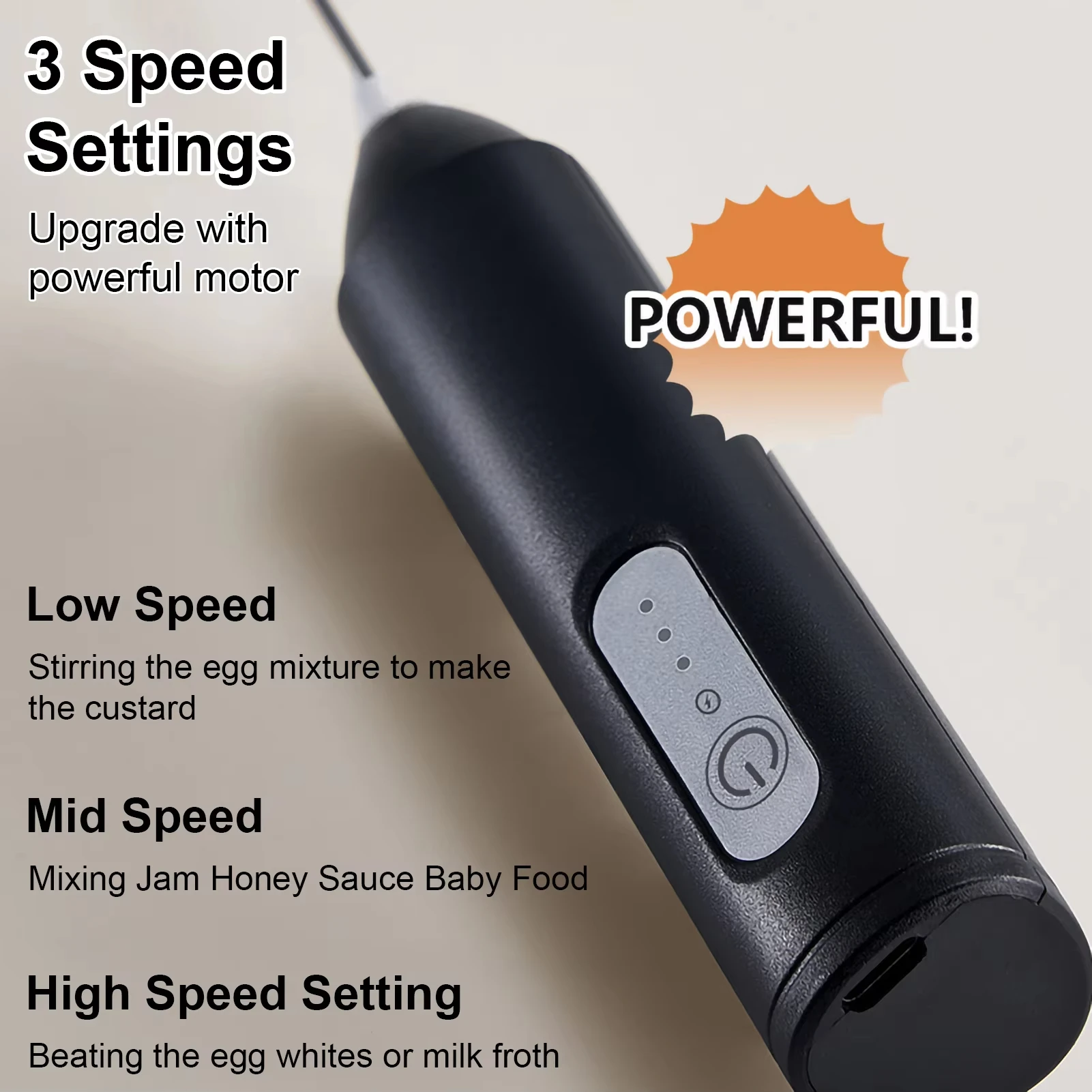 Milk Frother Egg Beater USB Rechargeable MINI Electric Handheld Blender Coffee Mixer Wireless