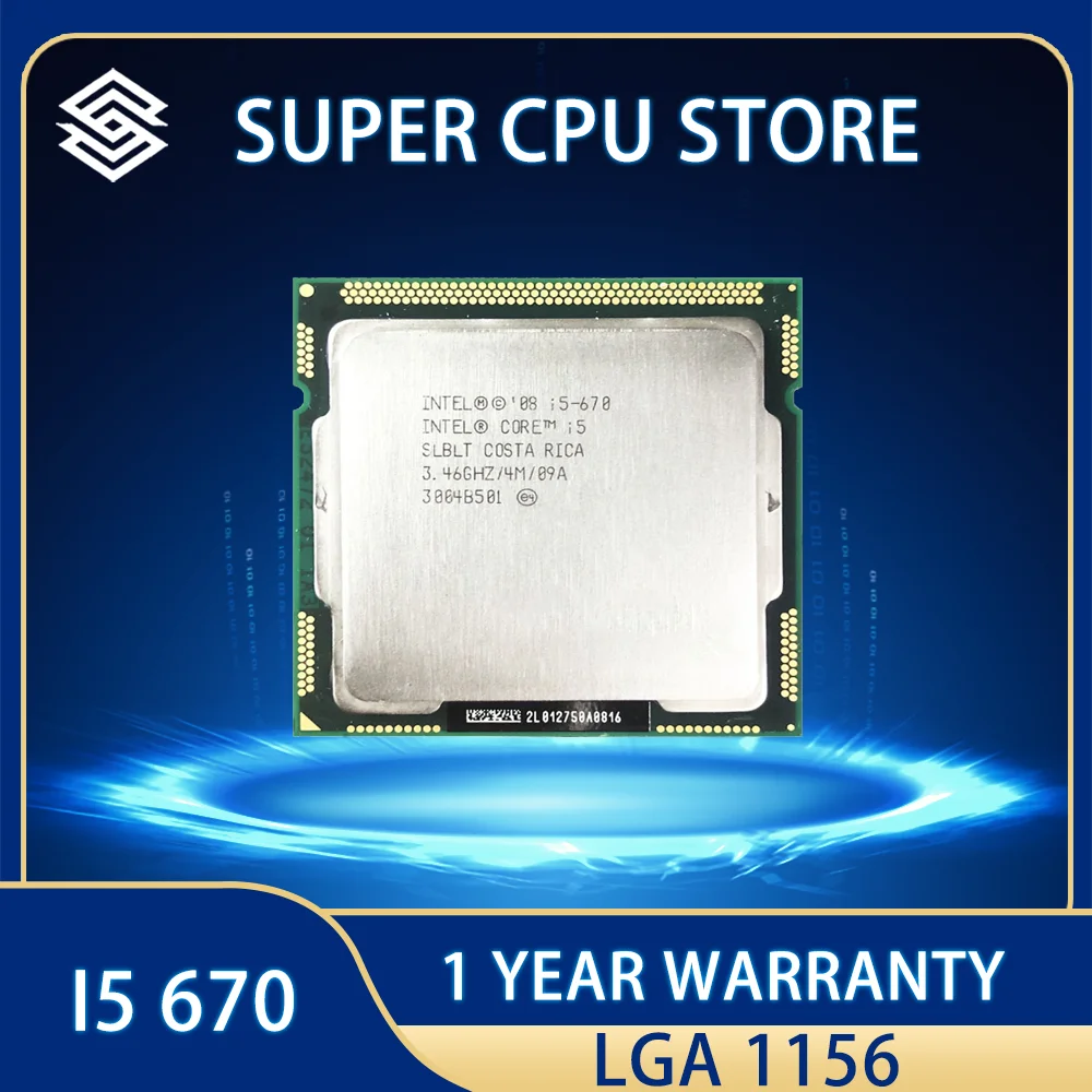 Processore Cpu Intel Core I5-670 I5 670 3.4 Ghz Dual-Core 4M 73W Lga 1156