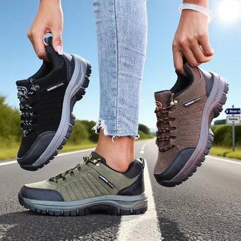 أحذية تسلق الجبال للربيع والخريف موضة المرأة حذاء المشي لمسافات طويلة 2025 مريحة عدم الانزلاق توسيد المشي أحذية رياضية نسائية 4