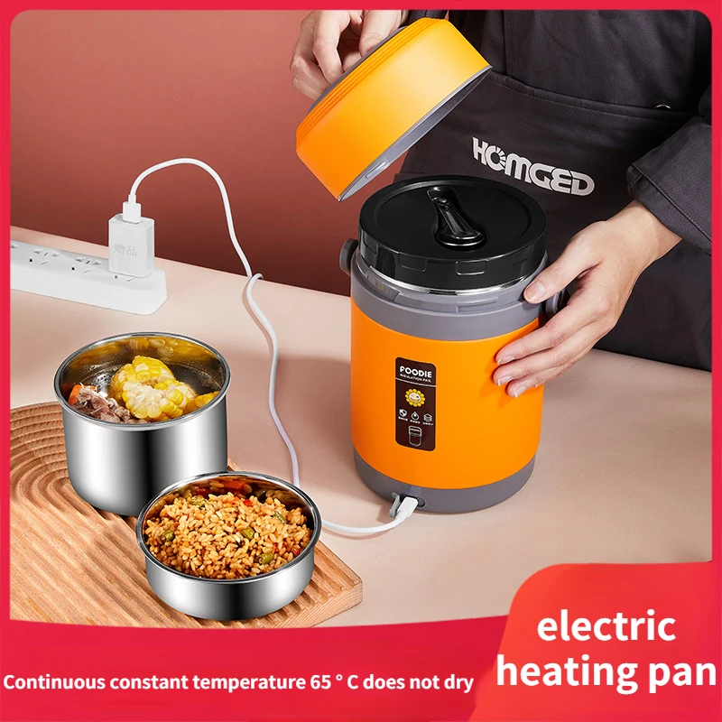 

304 Stainless Steel Lunch Box Car Portable Heatable Insulation Pot Student Insulation Bucket Electric Rice Bucket Bento Box