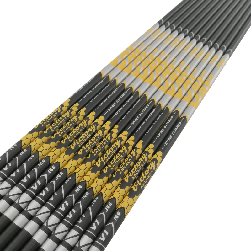 12 Fûts Flèche Carbone Pur 33" - Spine 300 à 600 - Pour Chasse/tir à L'arc - TOPARCHERY