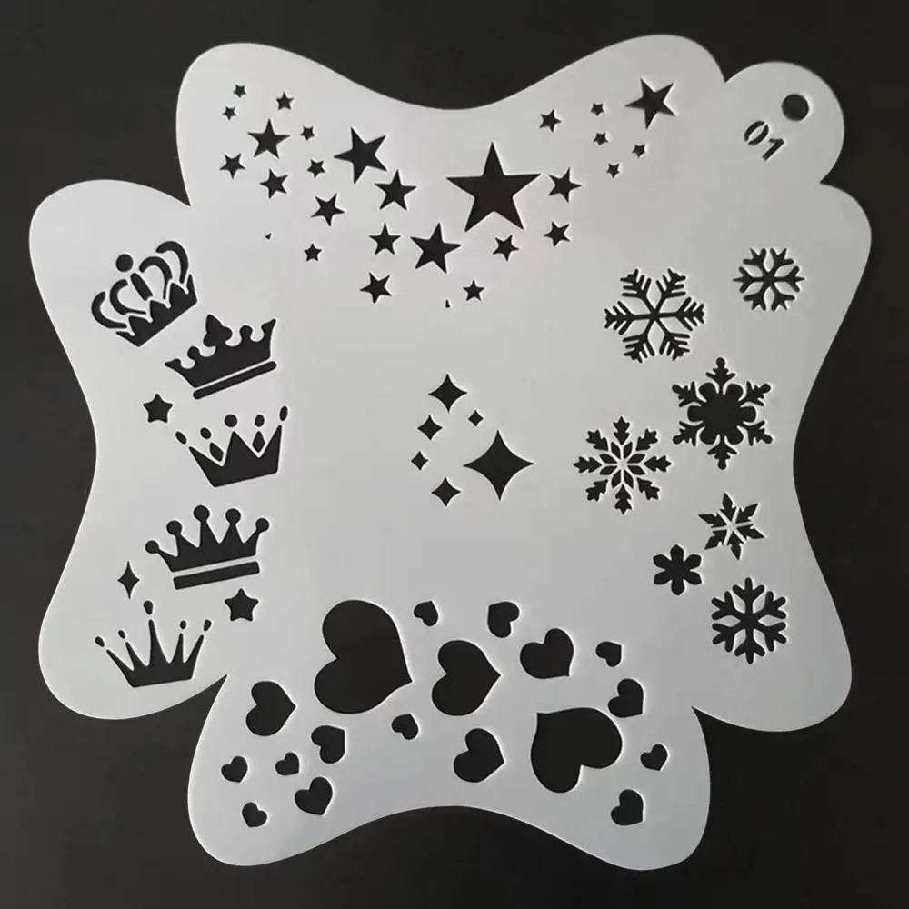 Stencils for Body Painting Halloween Temporary Tattoos Paint Template Face Art Reusable Plastics Stencils DIY Makeup Stamps 1Pcs face painting template henna tattoo stencils