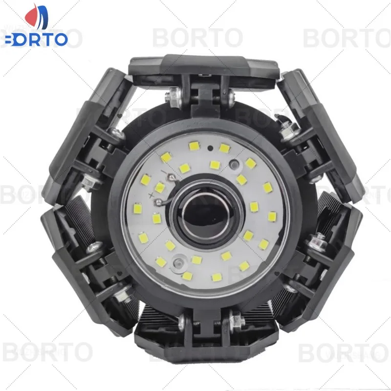 100W 12000LM 6 Leaf LED Garage Light Adjustable Deformable Bulbs for Store Warehouse Workshop Lighting