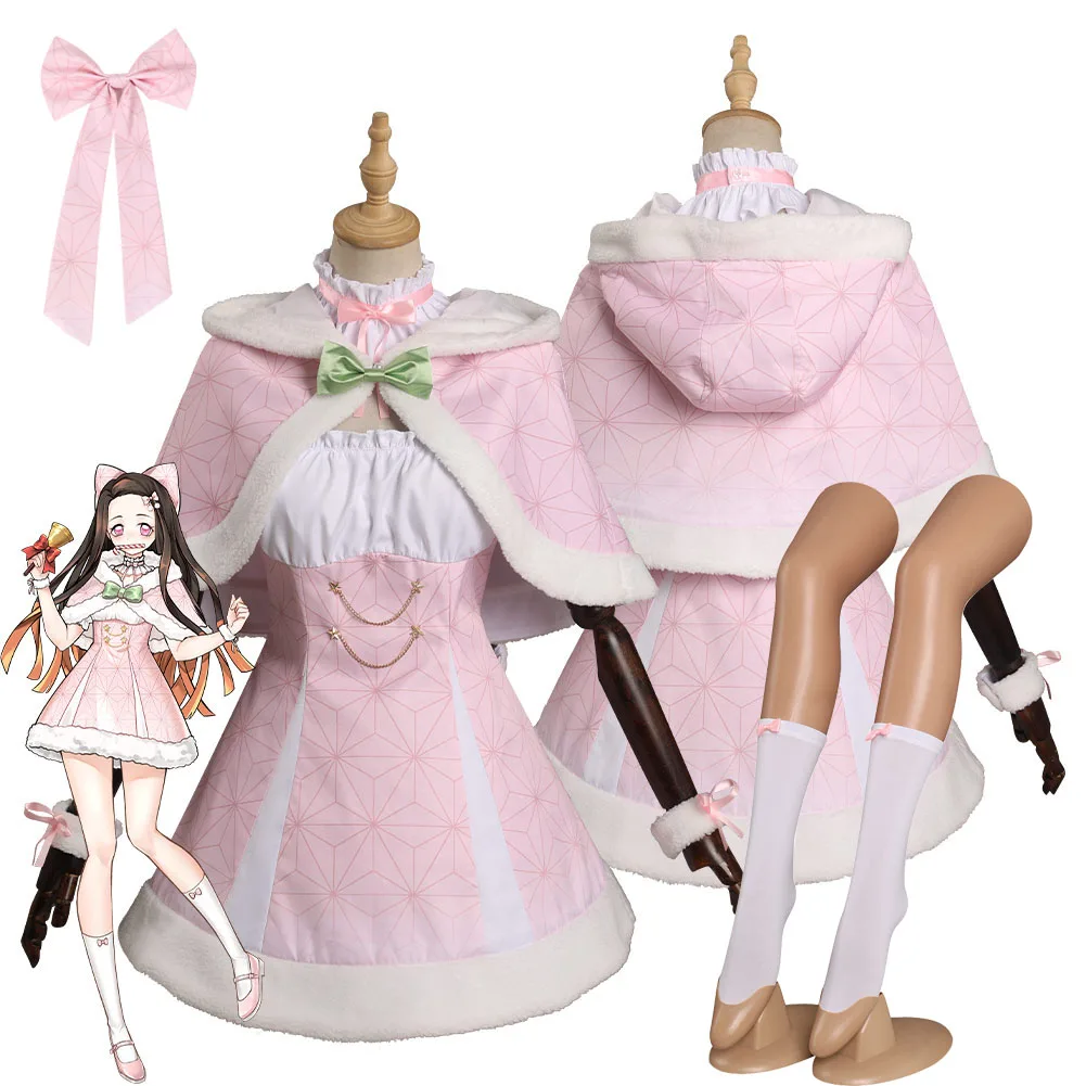 

Костюм для косплея Kamado Nezuko, рождественское платье, наряды, карнавальные костюмы на Хэллоуин для женщин, ролевые игры