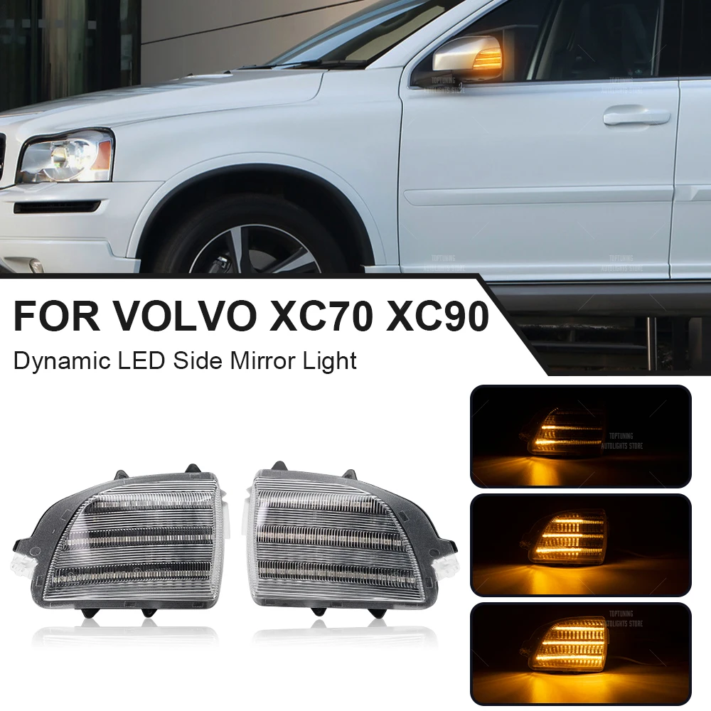 

LED Side Wing RearView Mirrors Light 2PCS For VOLVO XC70 XC90 2007-2014 Dynamic Turn Signal Indicator Blinker Lamp