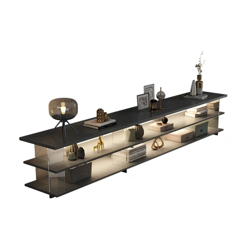 Floor Modern Tv Stand Ornaments Black Luxury Storage Display Table Tv Glass Minimalistic Fernseher Schrank Household Goods 2