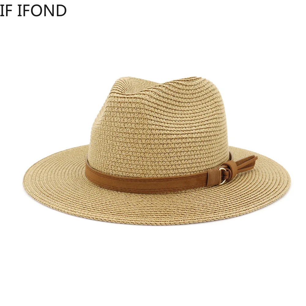 59-60CM Panama Hat Summer Sun Hats for Women Man Outdoor Beach Straw UV Protection Cap sun hat sun protection hat
