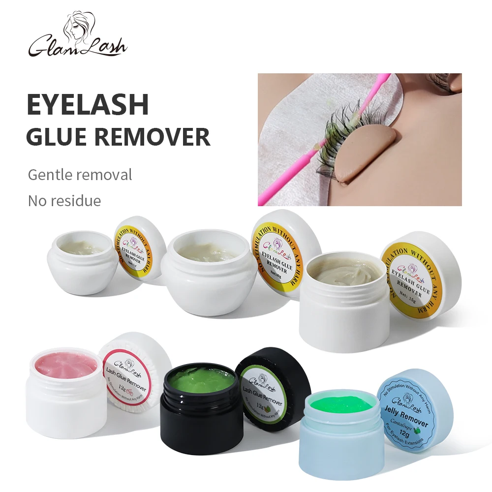 GLAMLASH 12g Eyelash Glue Remover Fruit Flavour Remover Cream for Eyelash Extensions Fragrancy Smell Remover Makeup Tools