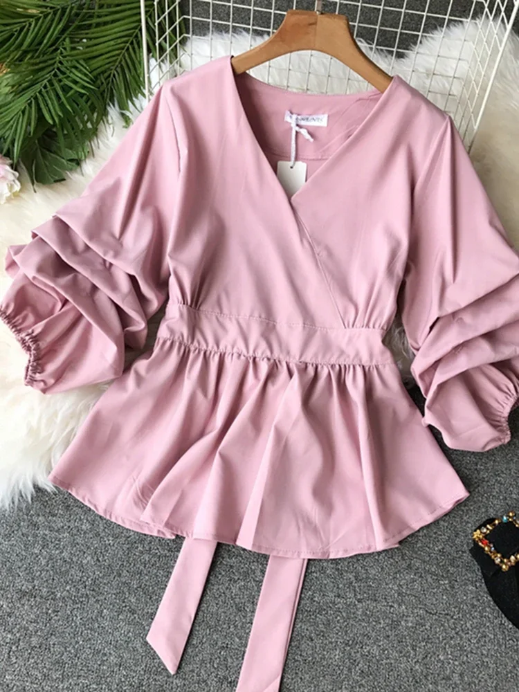 Women's Spring Summer Shirt Top New Fashion Shirt V-neck