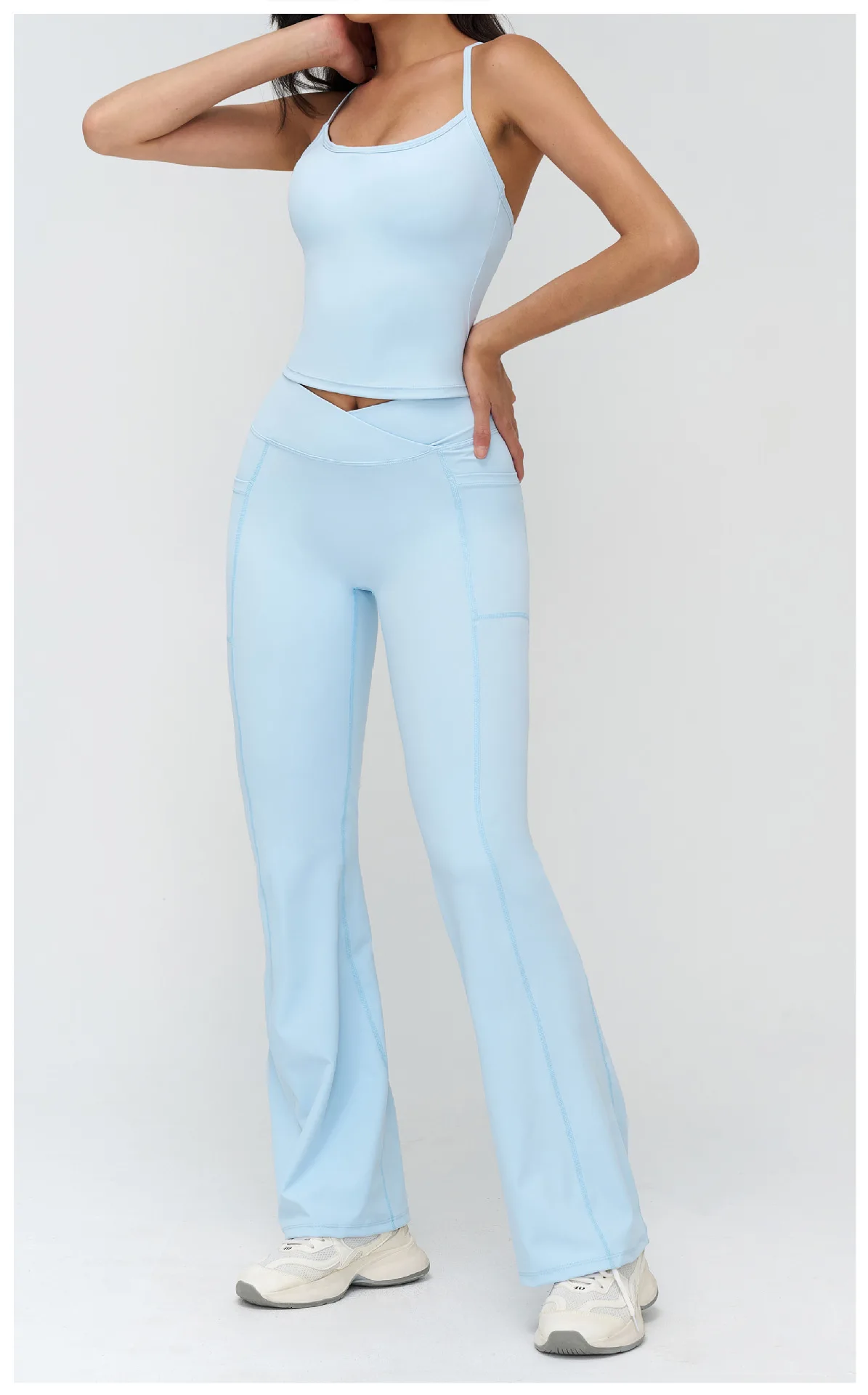Pantalon Yoga Évasé Taille Haute Femme