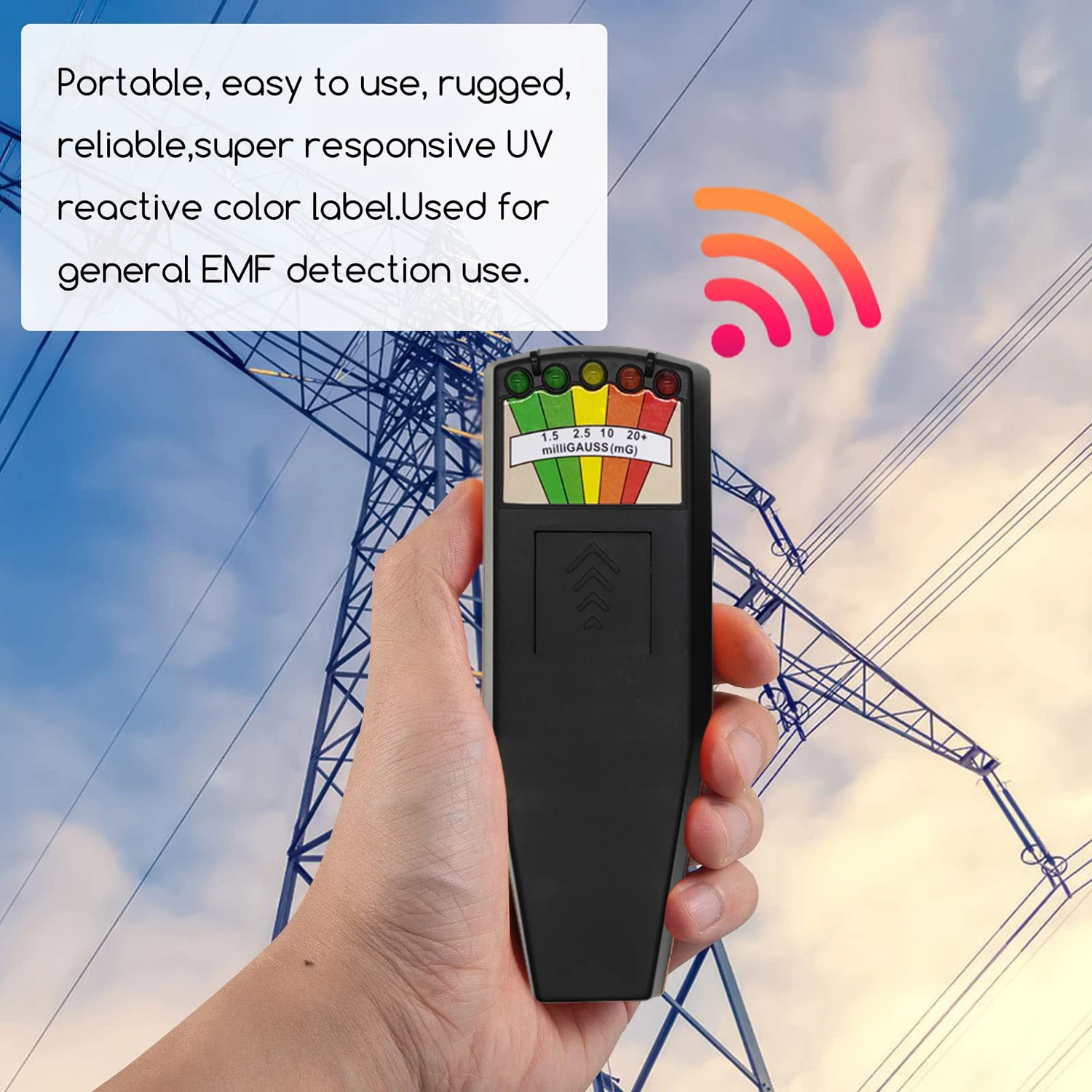 EMF Meter Tester 5-LED Magnetic Field Detector Ghost Hunting Paranormal Equipment Portable Counter Professional