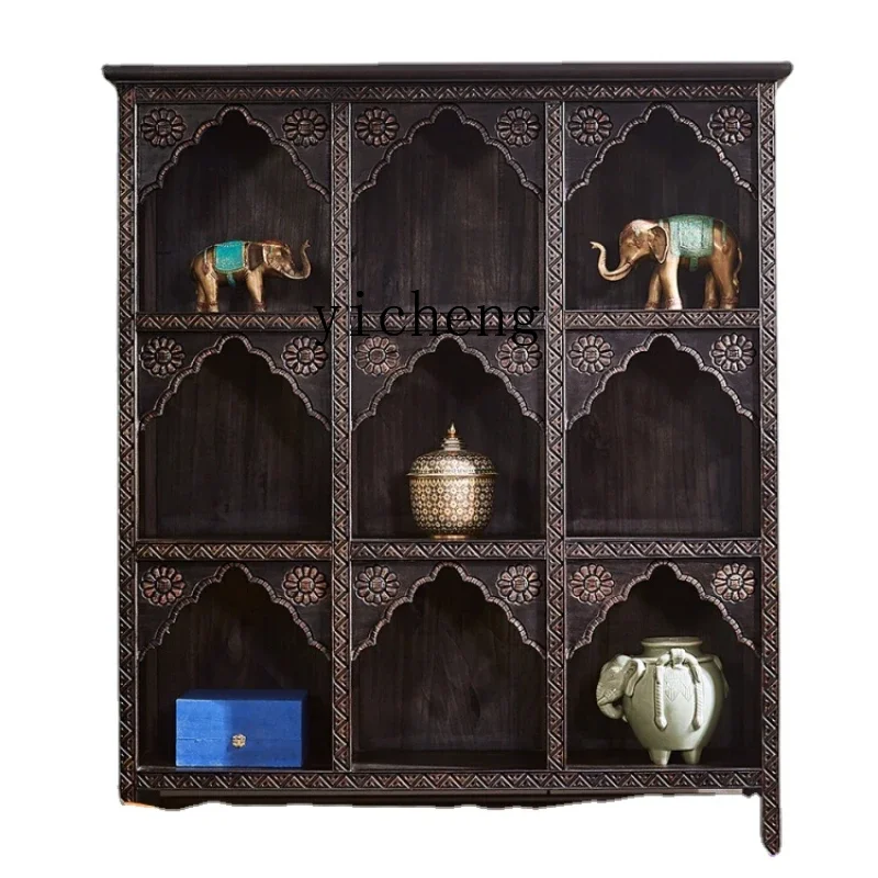 

XL Solid Wood Chinese Tea Shelf Hallway Tea Room Shelf Leaf Display Cabinet