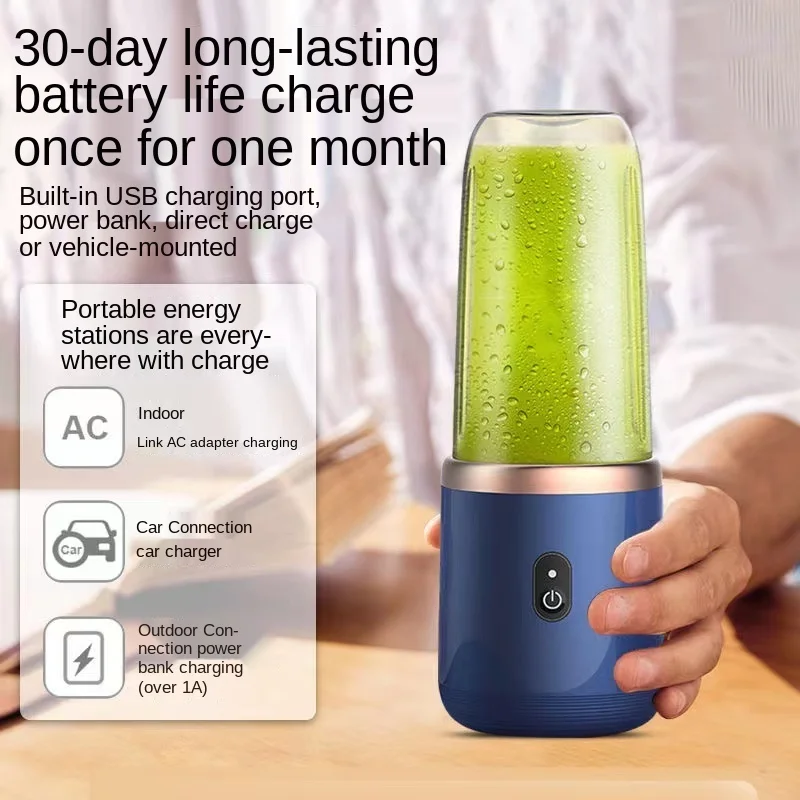 Portable Juicer Blender 300ml Electric Fruit Juicer USB Charging Lemon Orange Fruit Juicing Cup Smoothie Blender Machine 2