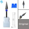 RolinStar Original Carbide Left Handed Person Flame Large Cone milling cutters removel gel polish varnish Nail Drill Bit 4
