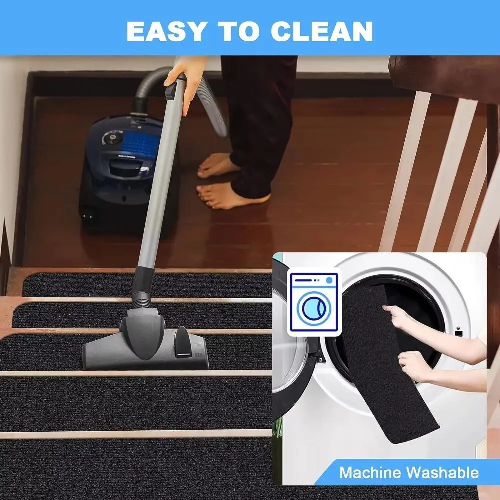 새로운 76X20cm 계단 매트 미끄럼 방지 자체 접착 계단 트레드 카펫 매트 안전 소프트 스트라이프 도어 매트 홈 데코